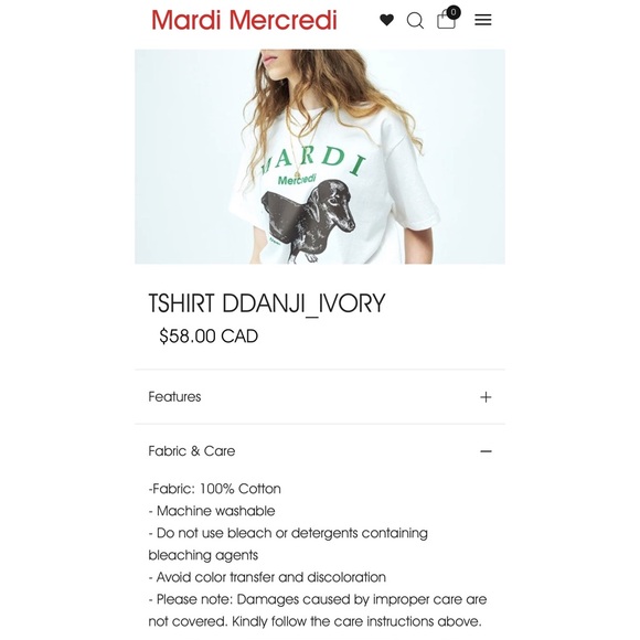 Mardi Mercredi Graphic Ddanji Dachshund Weiner Dog Women’s Tee Grey 100% Cotton - Picture 6 of 6